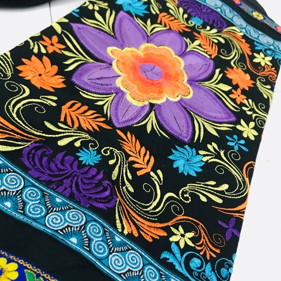 Authentic Duffle/Yoga Mat Bag Embroidered-Thailand - Picture 2 of 3